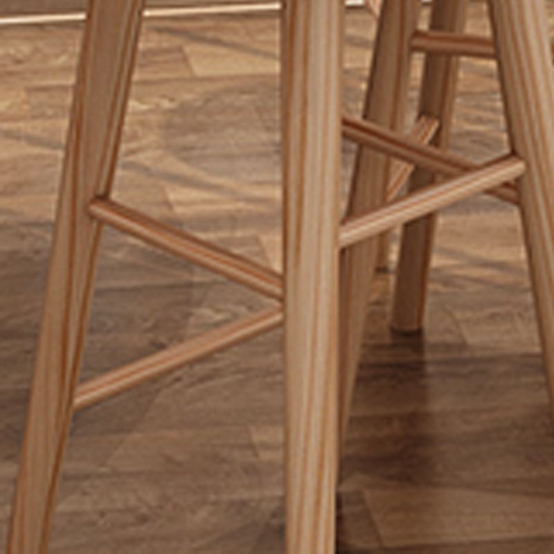 Armless Saddle Seat Counter Stool Modern Solid Wood Footrest Bar Chair