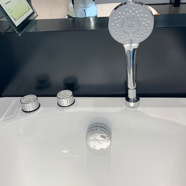 White Acrylic Bathtub Soaking Rectangular Modern Back to Wall Bath