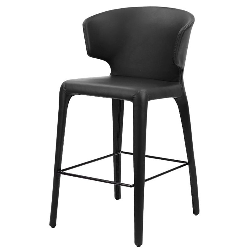 Modern Style Square Seat Barstool PU Leather Counter Bar Stool with Metal Legs