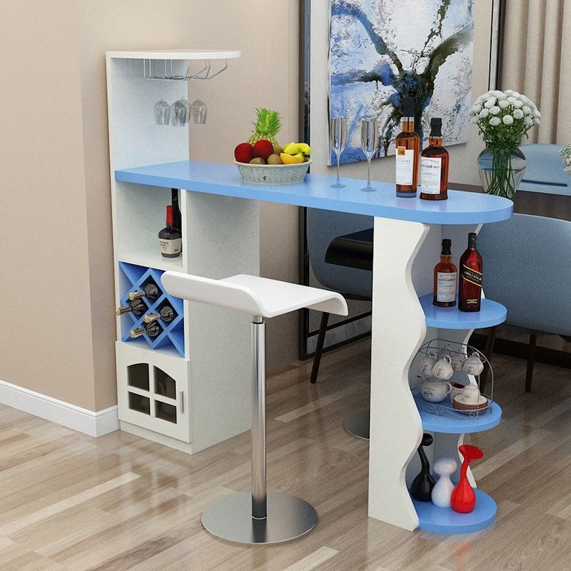 Contemporary Pub Table Specialty 41-inch Bar Table with Wine Rack