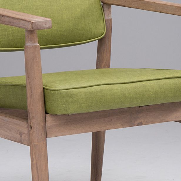 Silla de comedor de cuero con respaldo abierto de madera de caucho de granja con acabado mate