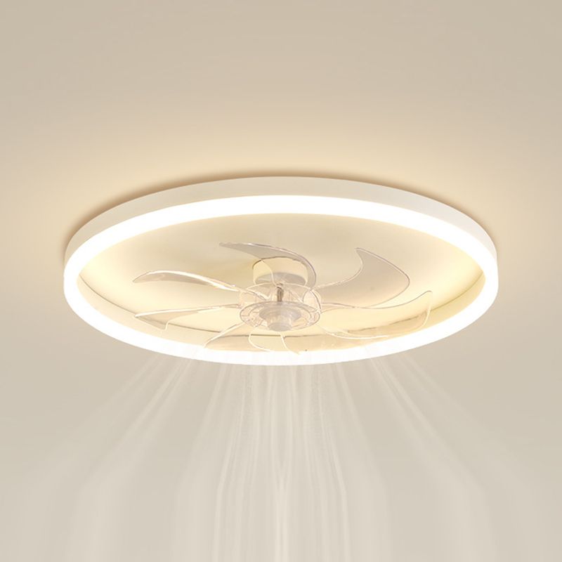 7-Blade Children Ceiling Fan White LED Fan with Light for Home