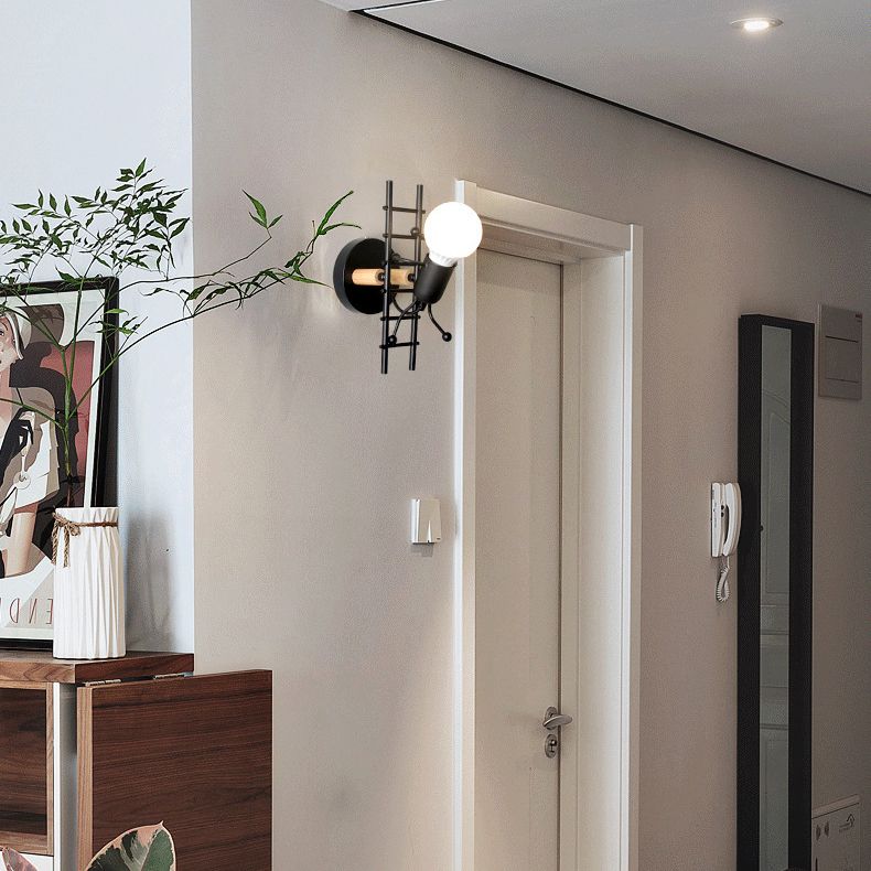 Nordische Metallwandleuchten 1 Licht einfaches Wandleuchte für Wohnzimmer