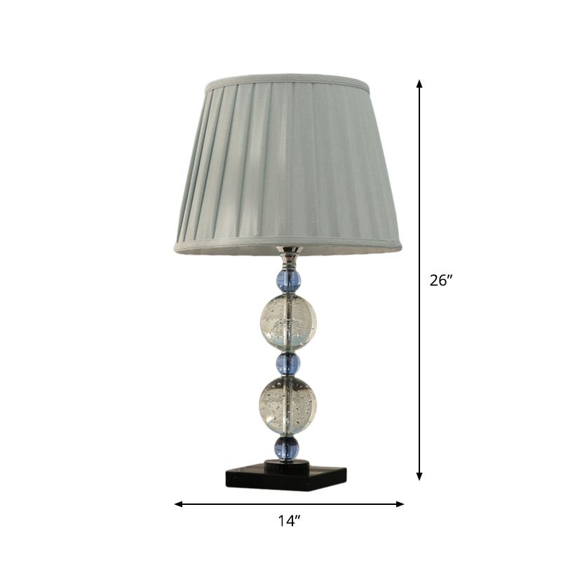 Lampada da tavolo moderna con poliedri/sfere sfaccettate, 1 lampadina, lampada da comodino in cristallo trasparente con paralume plissettato