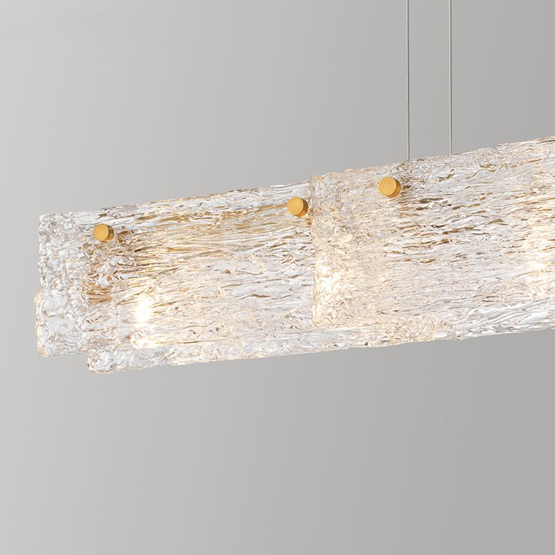 Luces de lámparas de la isla rectangular de estilo moderno luces colgantes de la isla de vidrio