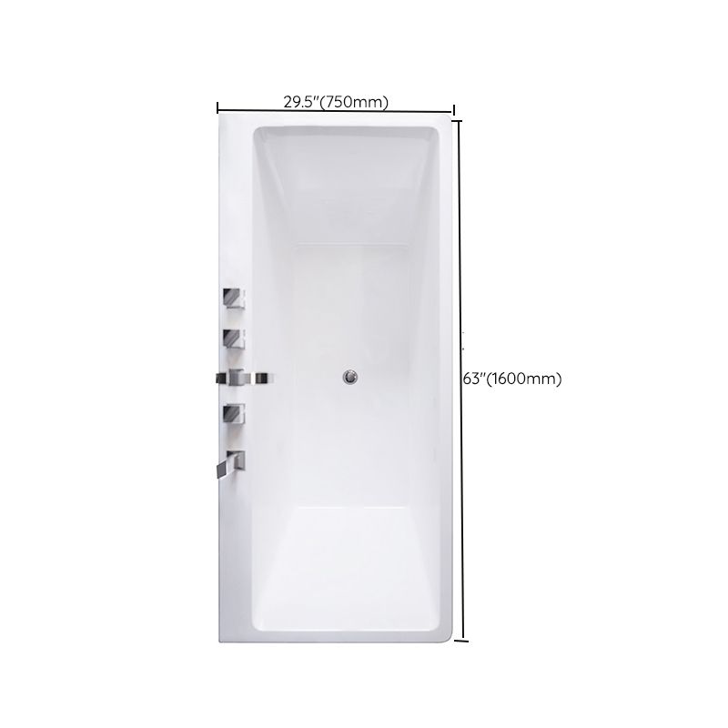 Modern Rectangle Acrylic Embedded Bathtub with Massage Device