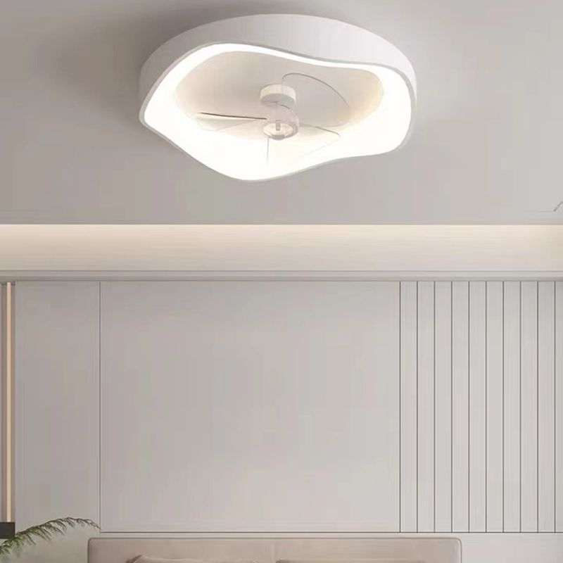 Contemporary 3-Blade Ceiling Fan White LED Fan with Light for Home