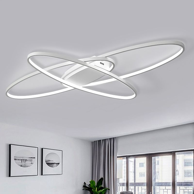 Iluminación integrada ovalada la lámpara de techo LED negra / blanca metálica más simple, cálida / blanca