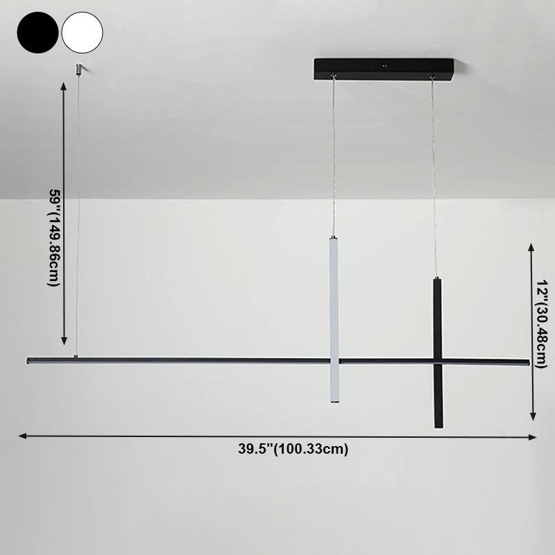 Modern lineair eiland plafondlicht metalen kroonluchter verlichtingsarmaturen met acrylschaduw