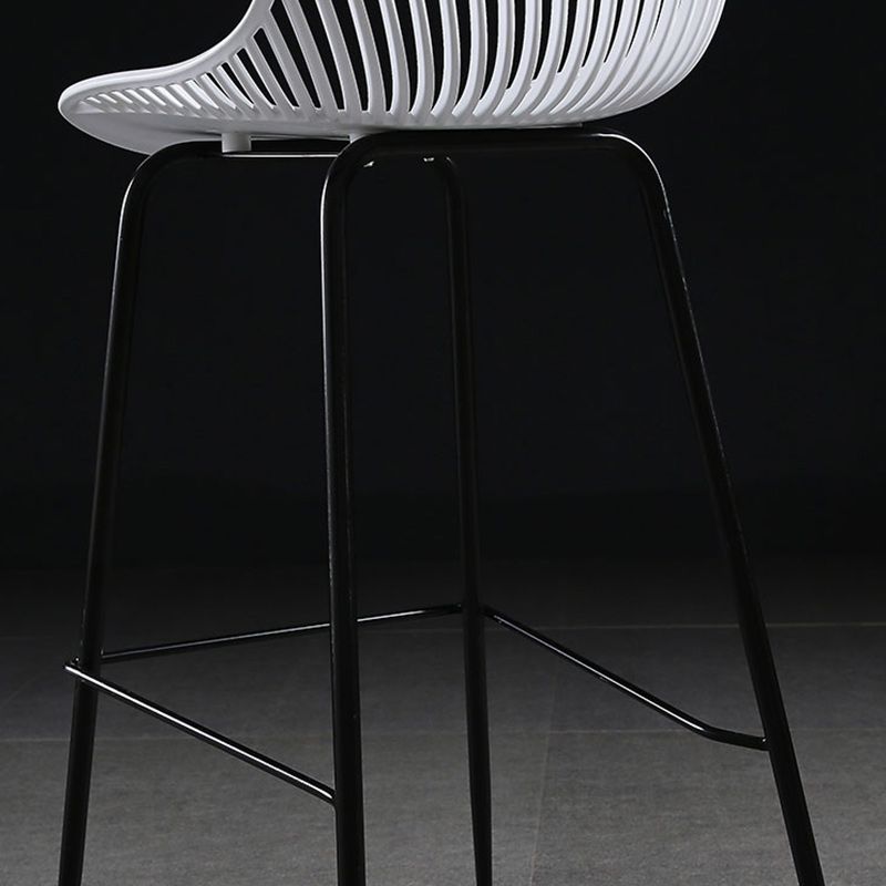 41" Height Backrest Armless Counter Stool Modern Iron Bar Stool with Plastic Cushion