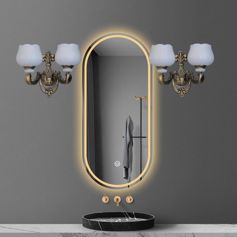 Nordic Style Vanity Light Geometry Shape Vanity Lamp with Glass Shade for Living Room