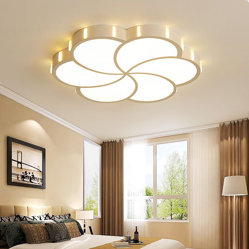 Einfachheit LED Decke Flush Mount Weiß geometrische Flush Licht mit Acryl Schatten für Wohnzimmer