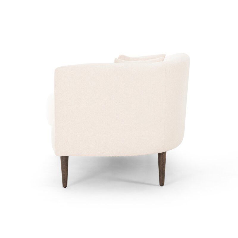 Living Room White Chaise Recessed Arms Modern Style Chaise Lounge with Upholster