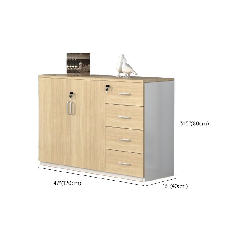 Nordic Storage Filing Cabinet Wooden Frame Locking Filing Cabinet