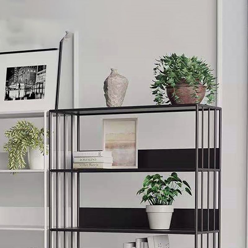 Standard Metal Bookshelf Contemporary Open Back Vertical Bookcase