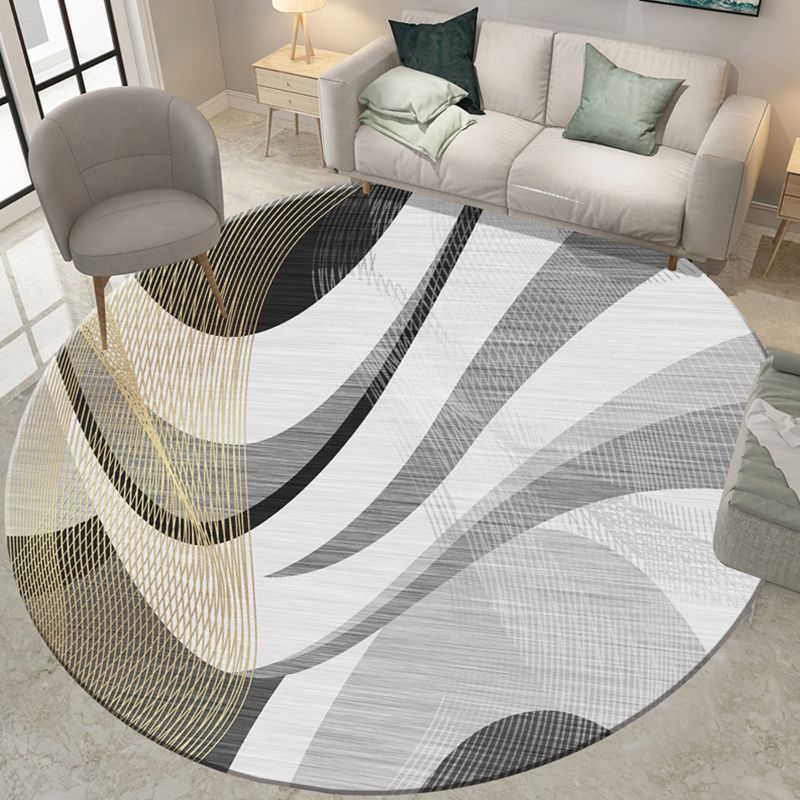 Modern Parlor Rug Multi Colored Geometric Pattern Area Rug Polypropylene Easy Care Pet Friendly Carpet