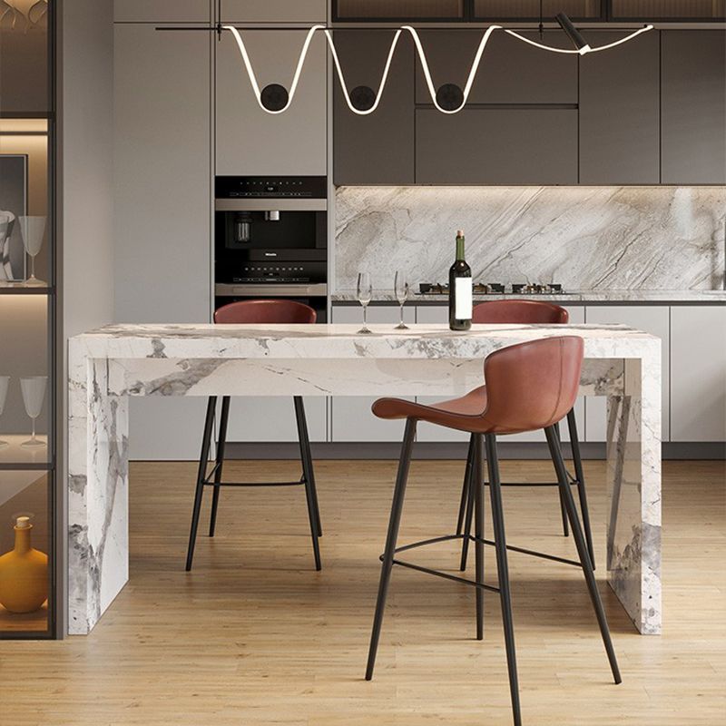 Modern Style Bar Table Stone Rectangle Bar Table for Living Room