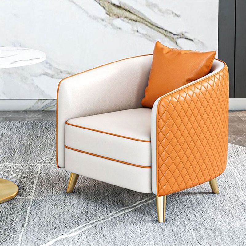 25.59" Wide Faux Leather Sofa Contemporary Standard Sloped Arm Sofa