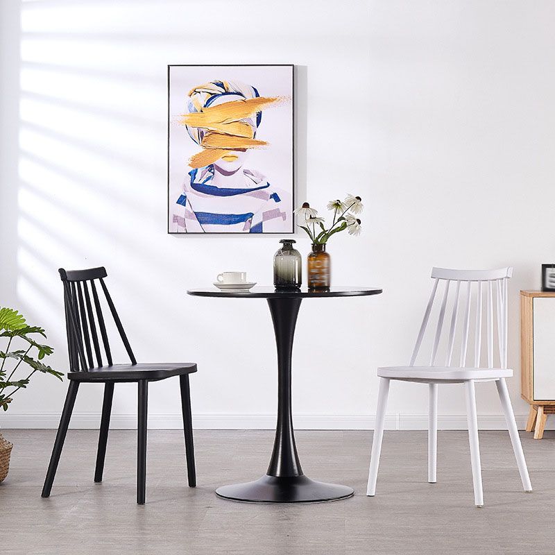 Plastic Contemporary Side Chair Slat Back Kitchen Dining Room Chair
