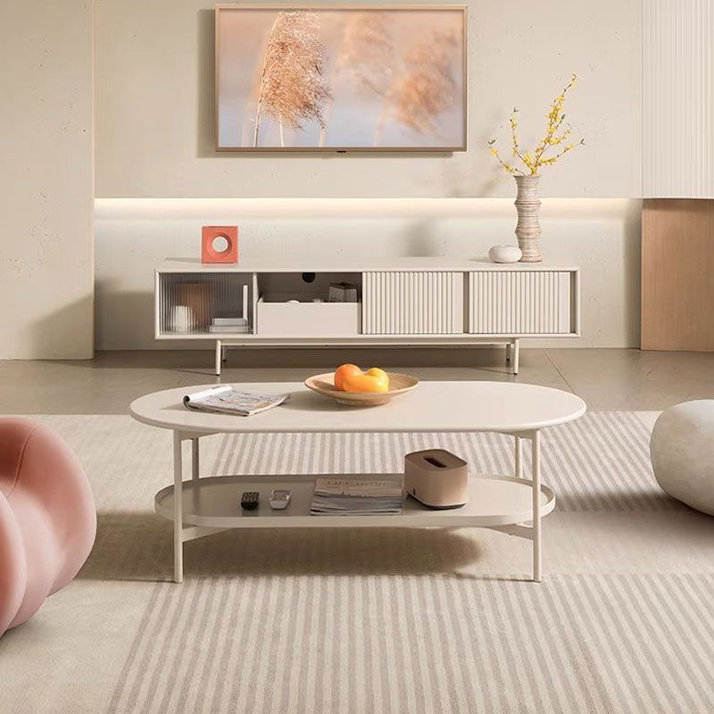 No Distressing Wood Coffee Table Set White Oval Coffee Table