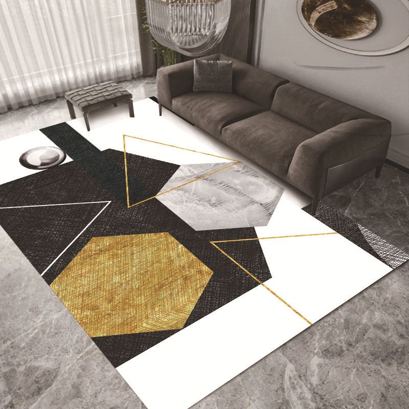 Luxe geometrie print tapijt polyester polyester binnen tapijt niet-slip ruggebied vloerkleed voor woonkamer