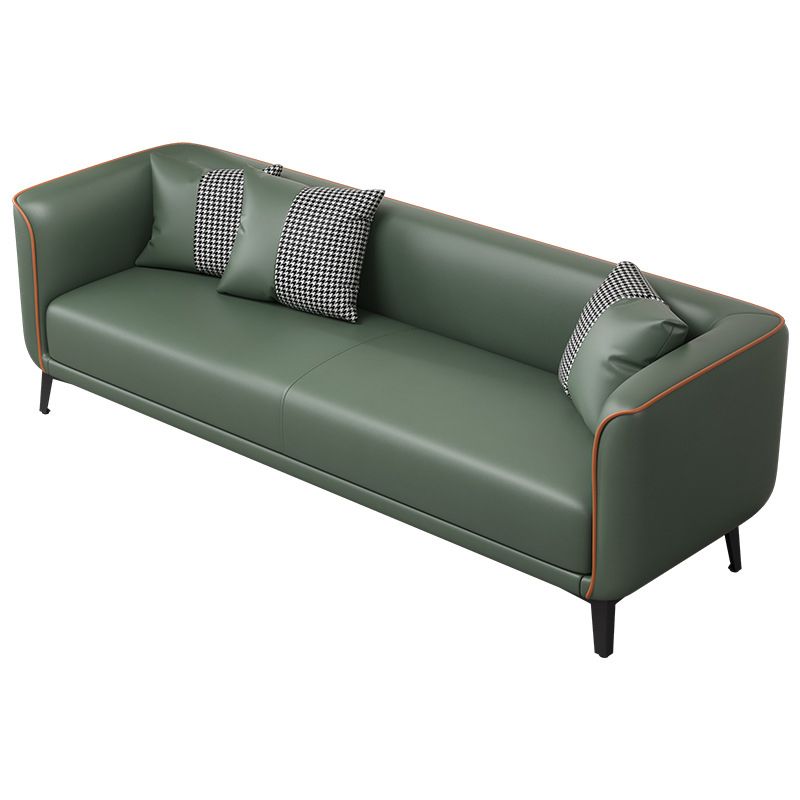 Tuxedo Arm Standard Sofa 25.98" H Modern Style Single Cushion Faux Leather Sofa