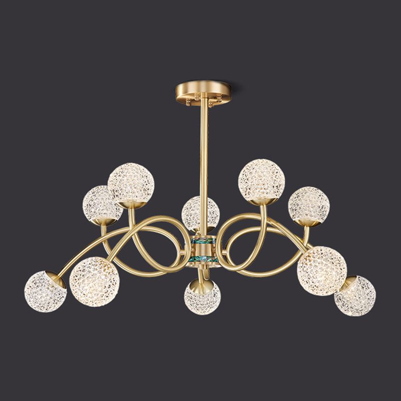 Gold Deckenhängung Lampe Moderne Globe Form Metall Kronleuchter Beleuchtung