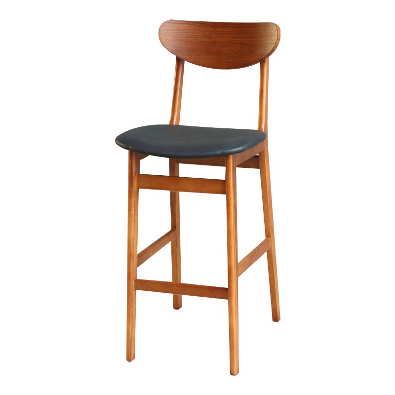 Contemporary Wood Stool Backrest Counter Stool Furniture for Restaurant