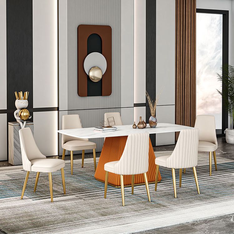 Glam 1/2/5/7 Pieces Dining Set Rectangle Sintered Stone Dining Furniture Set
