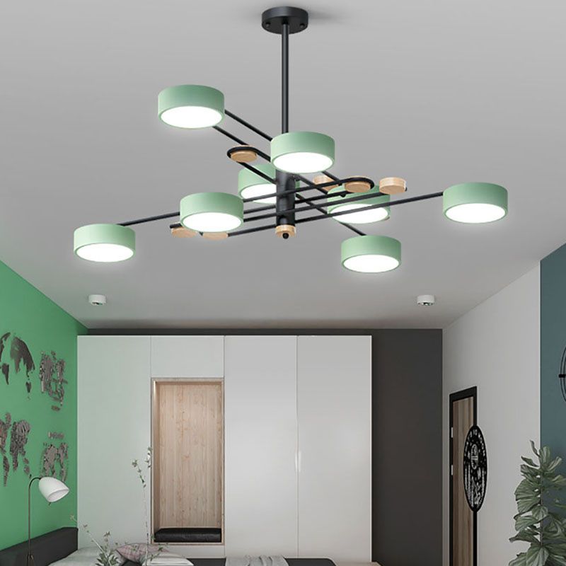 Accesorios de iluminación colgante de cilindros de 6 luces luces de techo colgantes de metal modernos