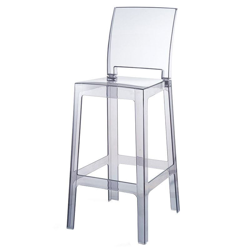 Acrylic Indoor Bar Stool Full Back Modern Square Arm-less Counter Stool