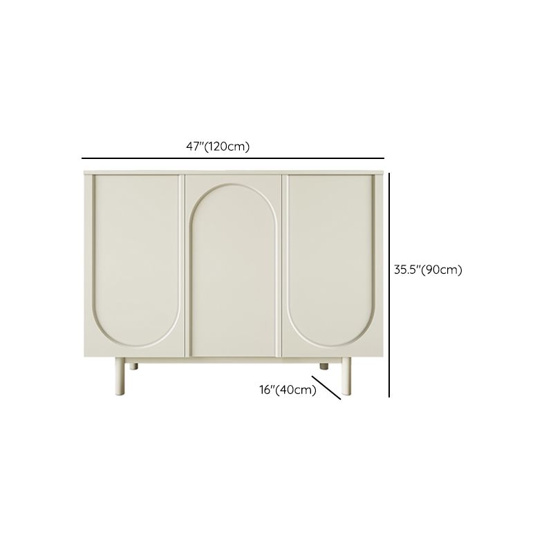 Modern White Wood Server Table Sideboard Cabinets Included for Home