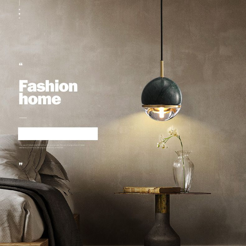 Modern Style Hanging Ceiling Light Global Suspension Pendant Light with Stone Shade