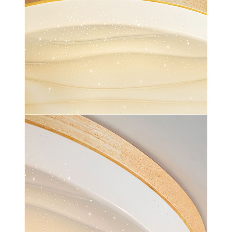 Montaggio a incasso a LED circolare a colori log in apparecchio da soffitto in legno in stile moderno e creativo per camera da letto