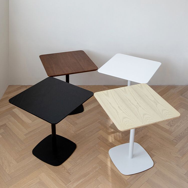 Industrial Style Solid Wood Dining Table Square Table with Metal Base for Dinning Room