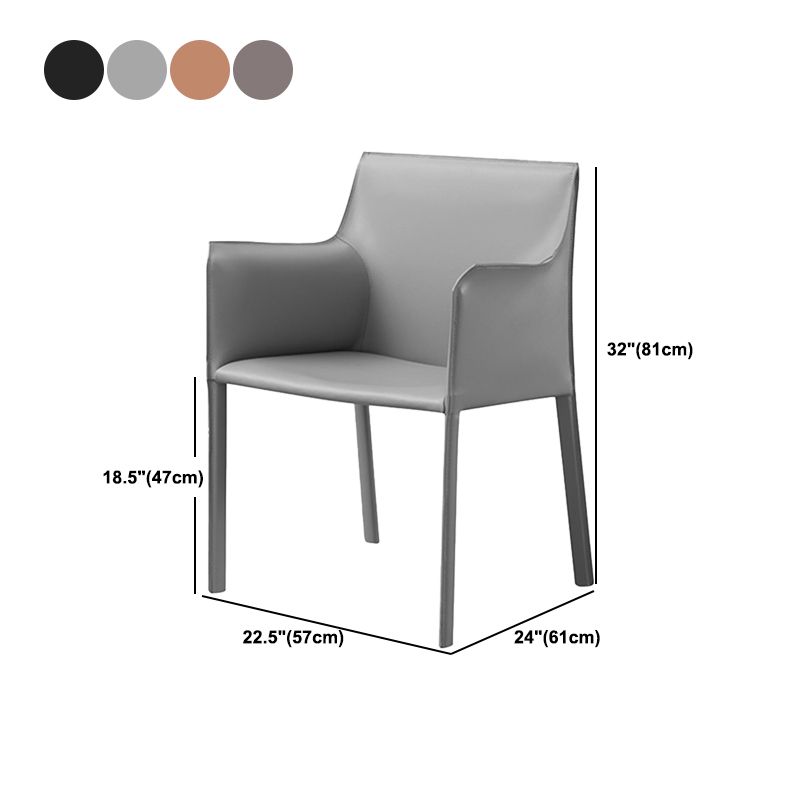 Contemporary Faux Leather Dining Chair Upholstered Dining Arm Chair