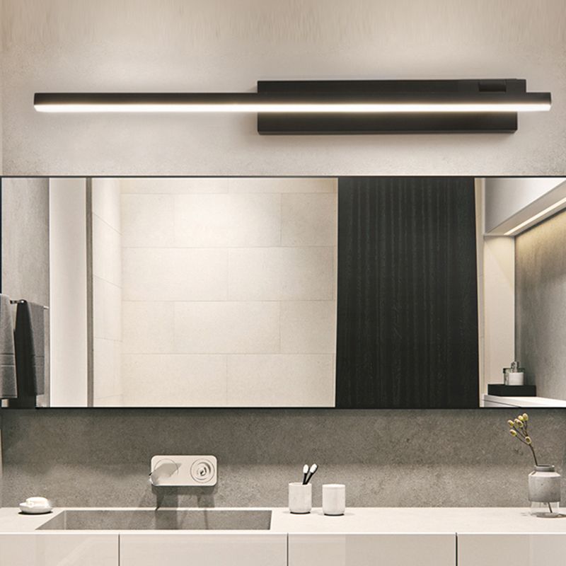Modern Simple Style Iron Vanity Light Strip Shape LED Vanity Lamp for Shower Room