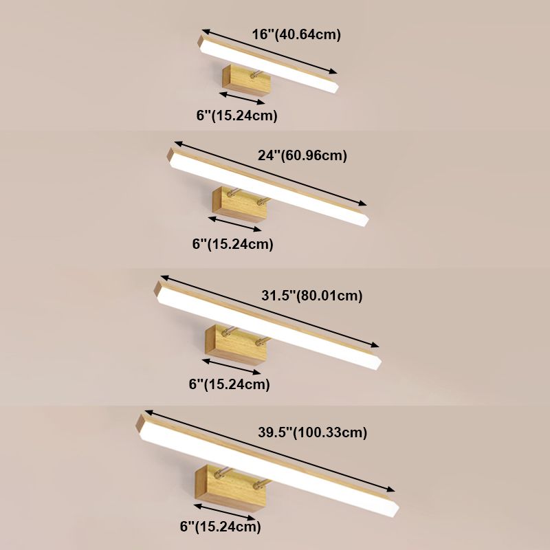 Vanité en bois nordique Light Single Light Mirror LED LED pour la salle de bain