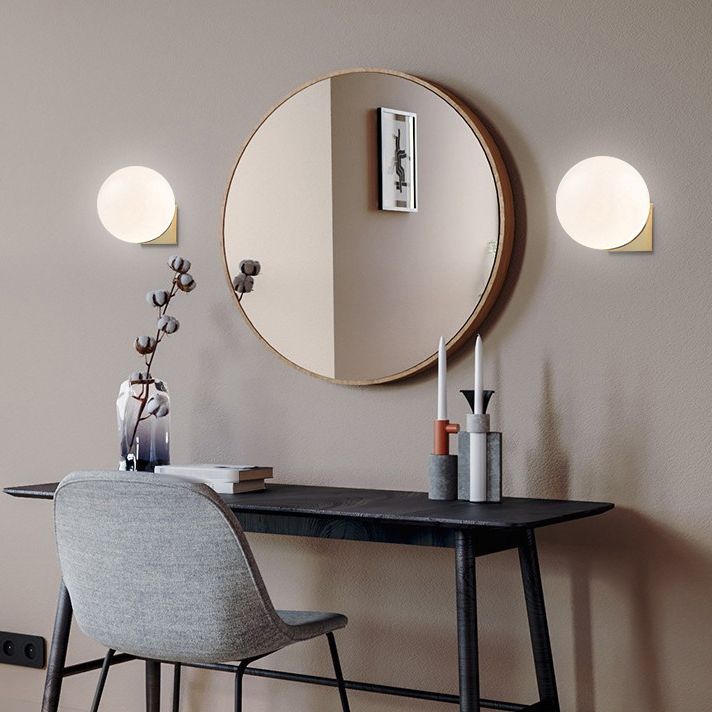 Household Vanity Light Glass Shade Wall Light Sconce for Washroom