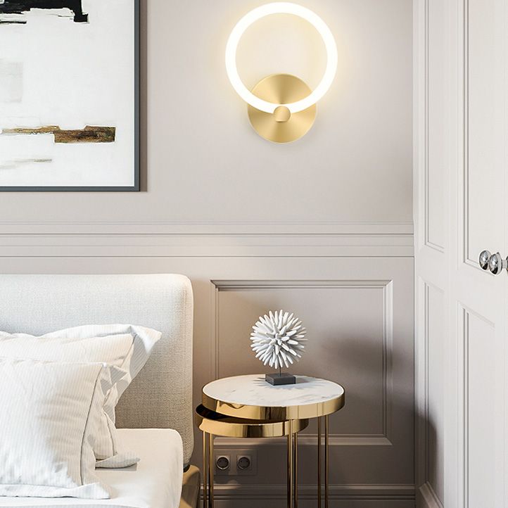 Gold Led Wall Sconce Lighting Modern Style Acrylic Ultra-thin Wall Light for Bedroom Living Room