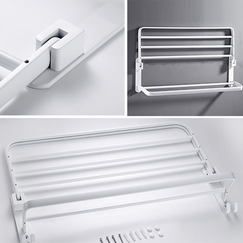 White Bathroom Accessories Hardware Set Modern Bathroom Accessory Kit, Towel Bar