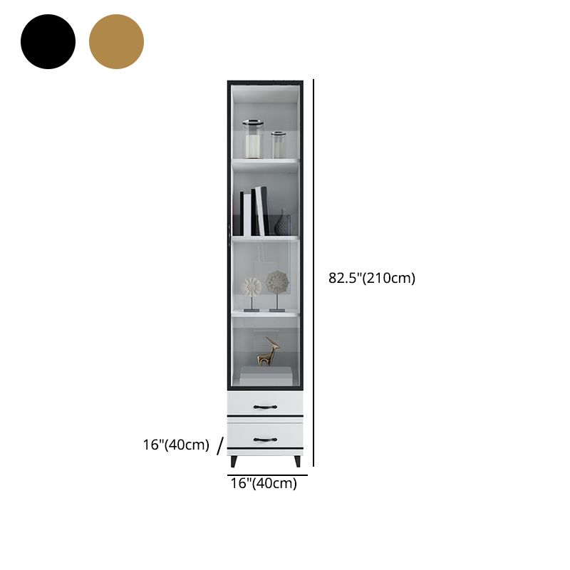 82.68"H Bookcase Contemporary Style Bookshelf With Doors for Office Home