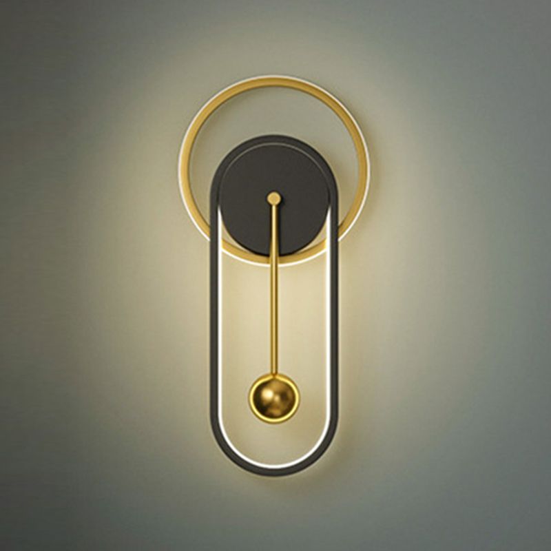 Luci di applique rotonde in metallo Modern Style 2 Apparecchi per illuminazione a parete