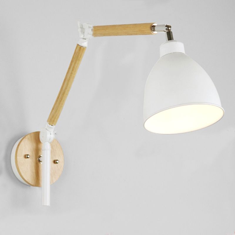 Geometric Shade Swing Arm Wall Lighting Modern Style Metal 1 Light Sconce Lamp