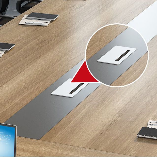 Modern Manufactured Wood Office Desk Rectangular Desk with Metal Pedestal