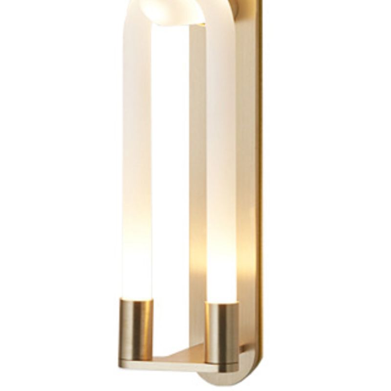Iron and Glass Wall Mount Light Fixture in Clear and Gold Interior LED Wall Sconce