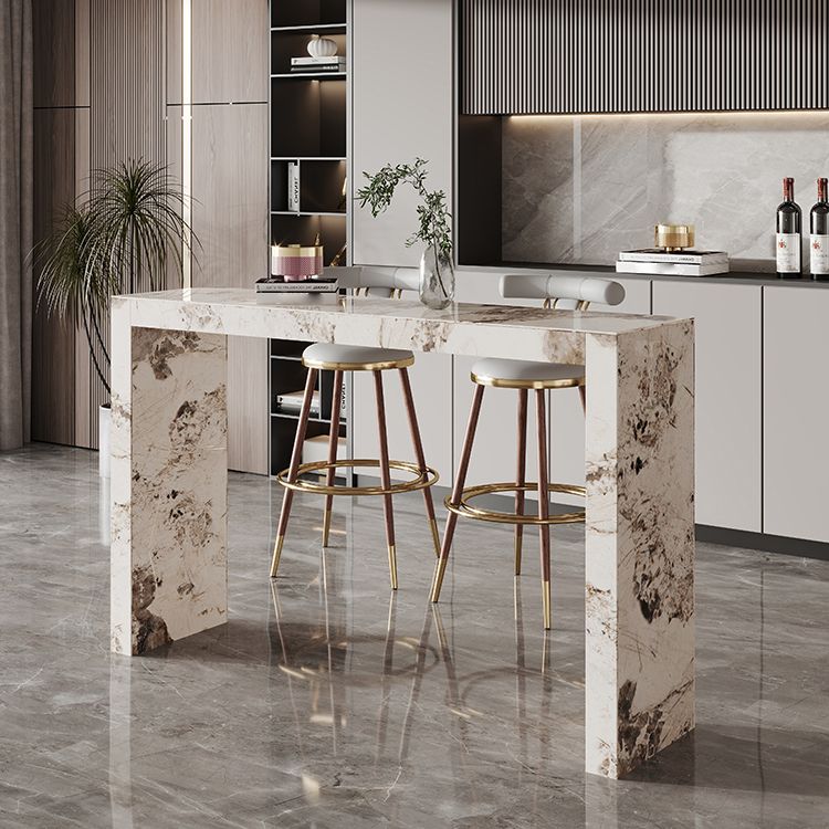 Modern Bar Dining Table Stone Rectangle Bar Table for Living Room