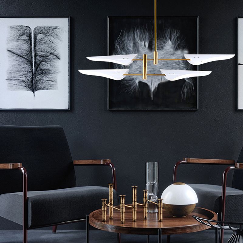 Metalen kroonluchter verlichtingsarmatuur postmoderne kroonluchter hanger licht voor zitkamer