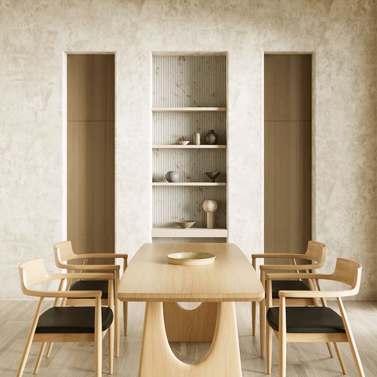 Modern 1/2/4/5 Pieces Rectangle Dining Set Solid Wood Dining Table with Chairs