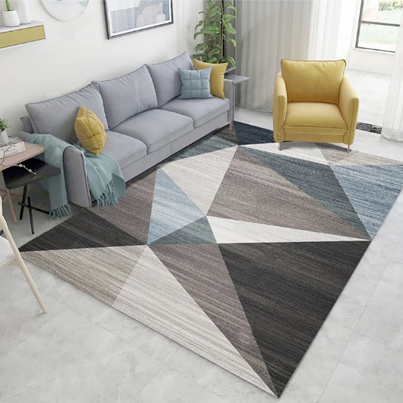 Nordic Geometric Pattern Rug Multi-Color Polypropylene Area Rug Non-Slip Backing Pet Friendly Carpet for Parlor